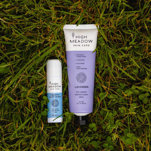 All Natural Lavender Lanolin Lotion + Natural Lanolin Lip Balm Stick (Peppermint)